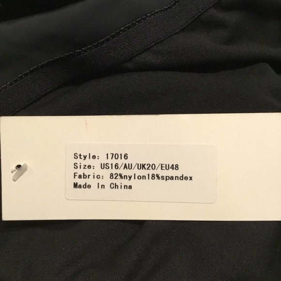 nwt - FIRPEARL Black One-Shoulder Ruffle Tankini Top - Size 16 - Picture 6 of 6